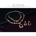 Shangjie OEM kalung aretes Beautiful Water Drop Jewelry Set Luxury Necklace&Bracelet Women Dimond Wedding Jewelry Set